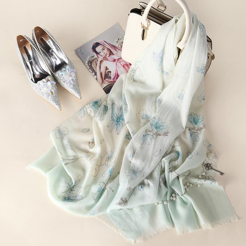 Winter Wool Scarf Women's Long Thermal Scarf Shawl Dual-purpose