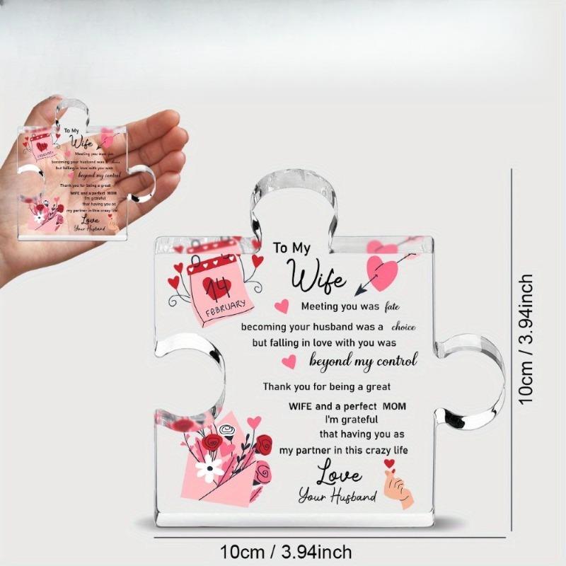 2D Flat Valentine'S Day Acrylic Plaque - Romantic Love Message Decor for Home & Office, Ideal for Birthday, Anniversary, New Year Gifts,