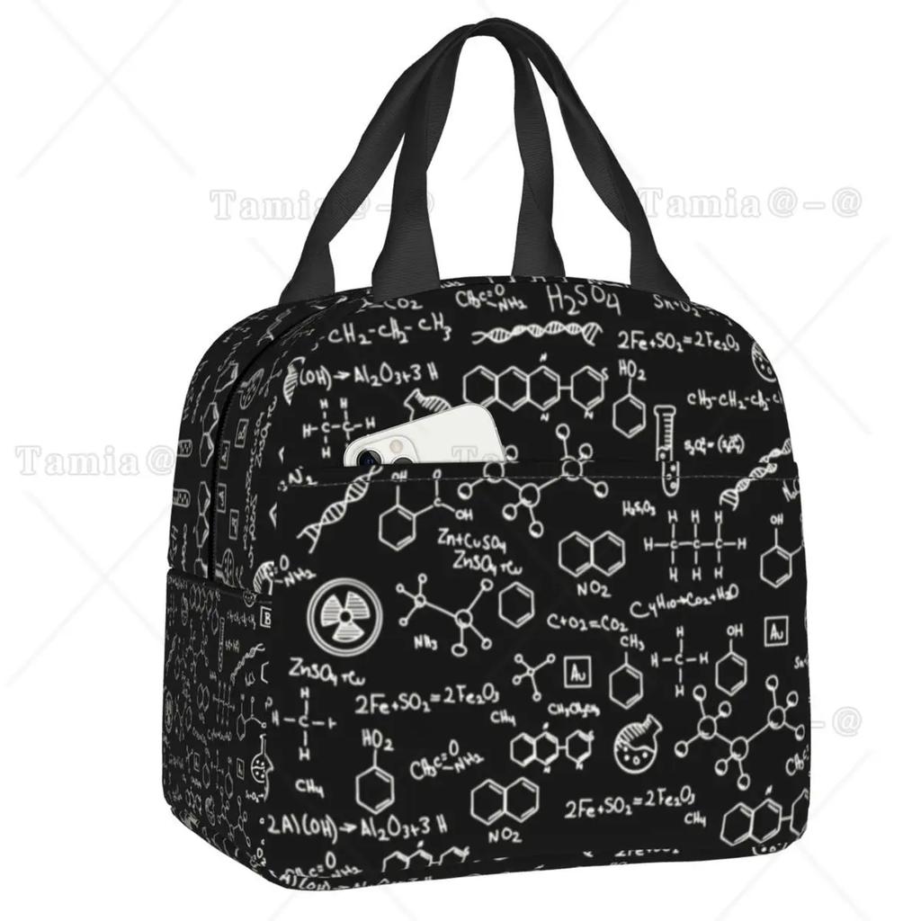 Chemistry Lover Insulated Lunch Bag for Women Resuable Science Laboratory Technology Thermal Cooler Lunch Box Kids School