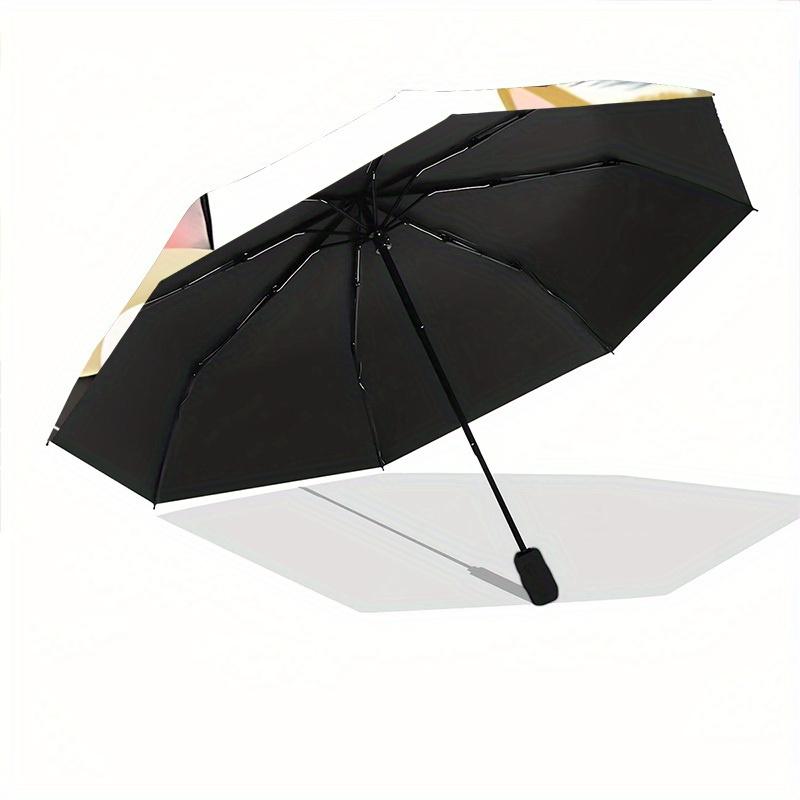 1 Stück Automatisch faltbarer Regenschirm mit Katzenmotiven, Tragbares & faltbares Design mit 8 Speichen, Lässiges Outdoor-Accessoire Halloween- und Weihnachtsgeschenke yy2