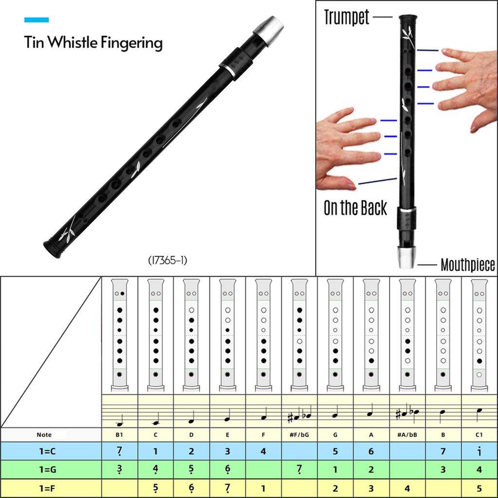 Lightweight Irish Whistle Tin Whistle Flute Recorder Instrument for Kids Adults Students Beginners Soprano Recorder