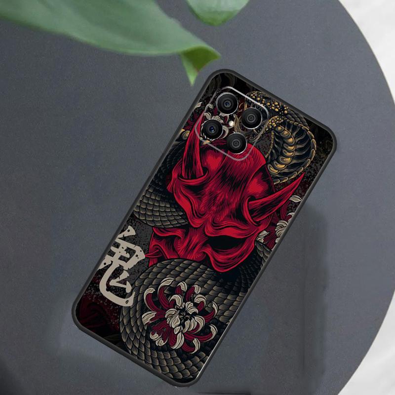 Samurai Oni Mask For Honor Magic 7 Lite 6 8 Case For Honor 200 400 Pro 90 70 50 X8c X8b X9a X9b X9c X9d Win RT