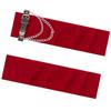 Gothic Punk Leg Warmers Boot Toppers with Heart Chain Leather Belt Ribbed Knit Leg Covers Footless Socks for Women Girls