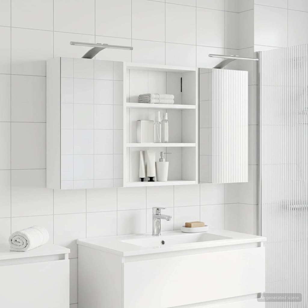 Bathroom Cabinet Set 3 Pcs 100 X 10.5 X 50 Cm Particleboard
