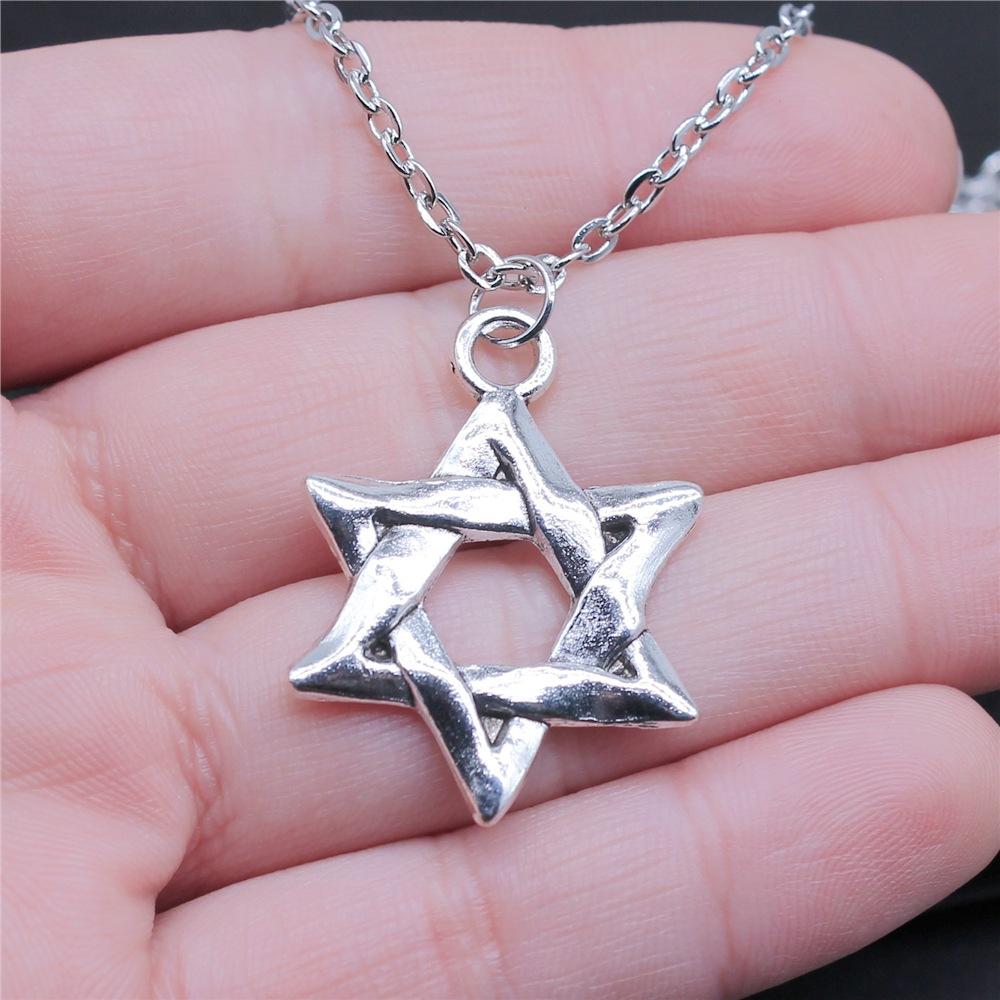 25 Stile Je Menora Davidstern Hexagram Anhänger Halskette Choker Charme Fabrikpreis Schmuck