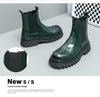 Men's High-End Velvet-Lined Chelsea Motorcycle Boots - British Style, Thick-Sole, Height-Increasing, Warm for Autumn & Winter