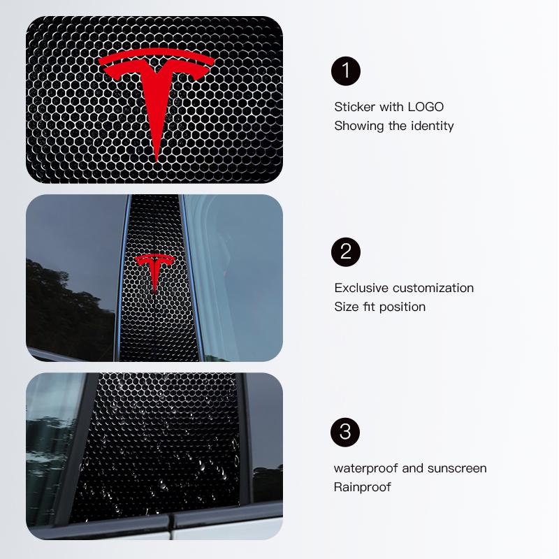 2Pcs Car Center Pillar Sticker Auto B Pillars Protective Film For Tesla Model 3 Y S X Cybertruck Juguete Roadster Coil Bonina