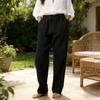 Women's trendy retro casual cotton and linen pants breathable loose straight-leg pants solid color summer daily versatile light and thin trousers