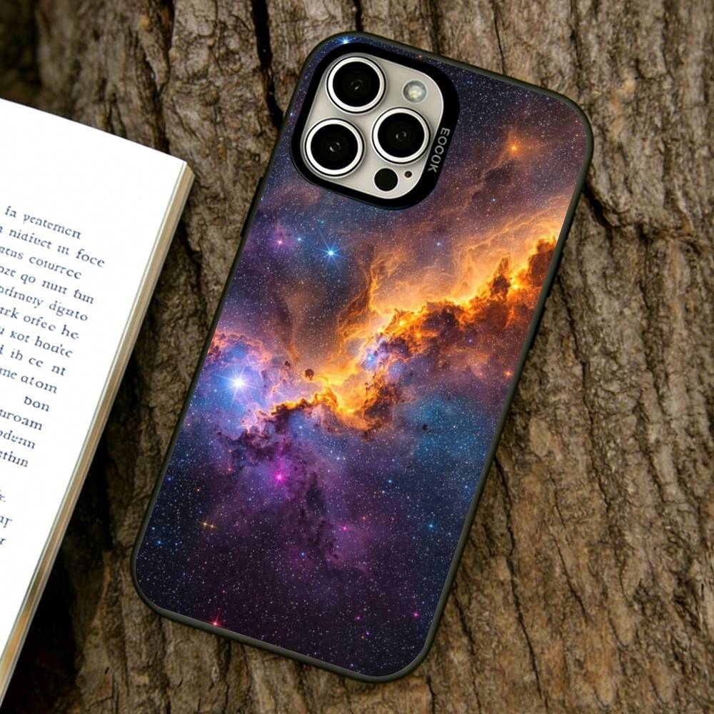 Minimalist Starry Sky Phone Case For iPhone 17,16,15,14,13,12,11 Plus,Pro Max,XS,Colored Silver Plated Inside Cover