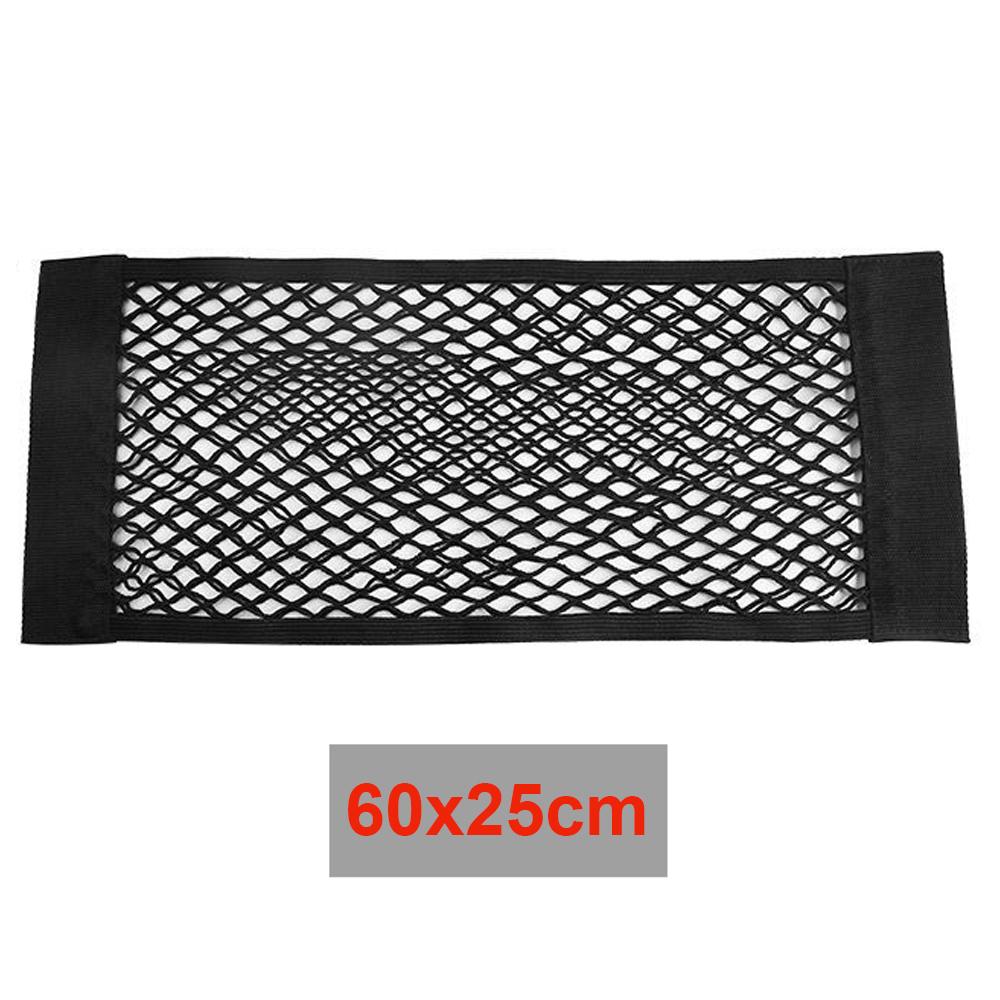 Car Seat Back Cargo Mesh Elastic String Net Magic Sticker Universal Storage Bag Pocket Cage Auto Organizer