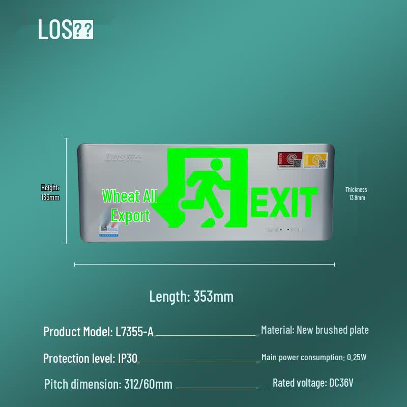 Luoshi Stainless Steel Emergency Exit Sign Light