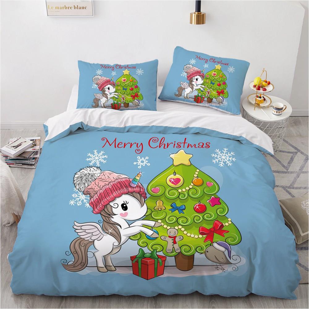1 Cartoon unicorn Duvet Cover Pillowcase Bedding Set  Adult Boys Girls Bedroom Decoration Children Gift Single Double Large Size