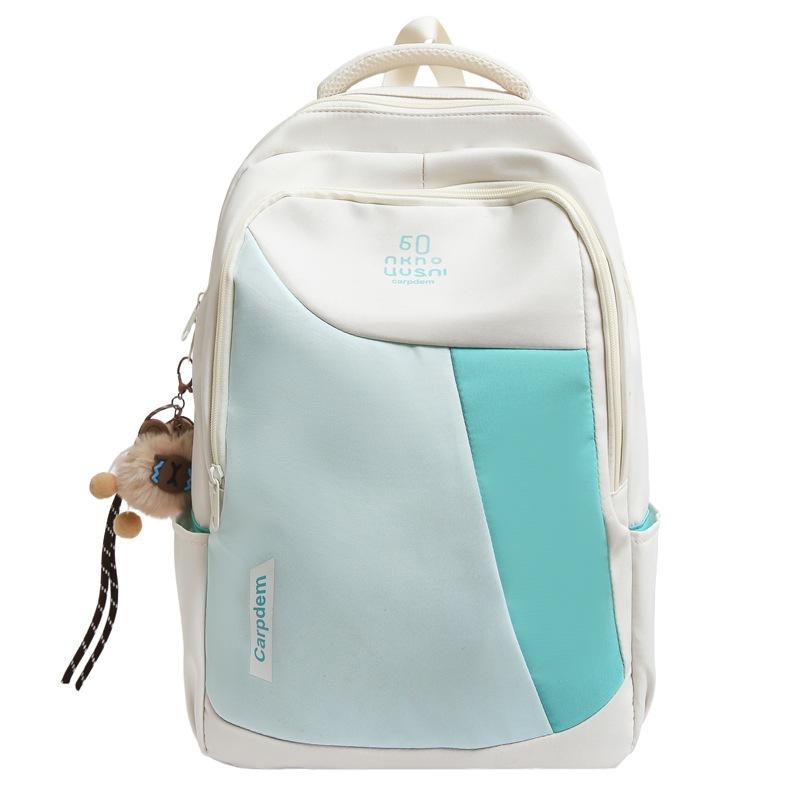 Schoolbag Korean version fashion color matching backpack large capacity lightweight nylon computer backpack commuting versatile middle school student
