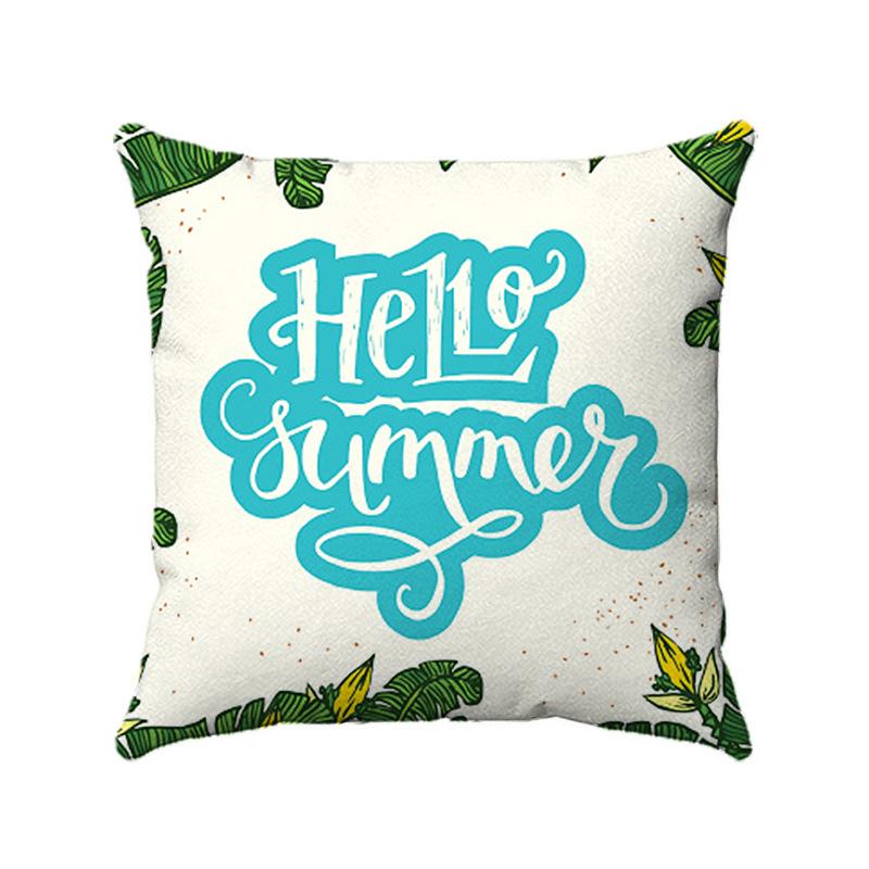 Nordic Tropical Plants Digital Printing Short Plush Pillow Covers Decorative For Car Sofa Office Cushion Cover Home Goods