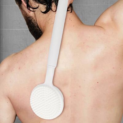 Silicone Back Scrubber For Shower Bath Body Brush With Telescopic Adjustable Long Handle Double Sided Shower Brush