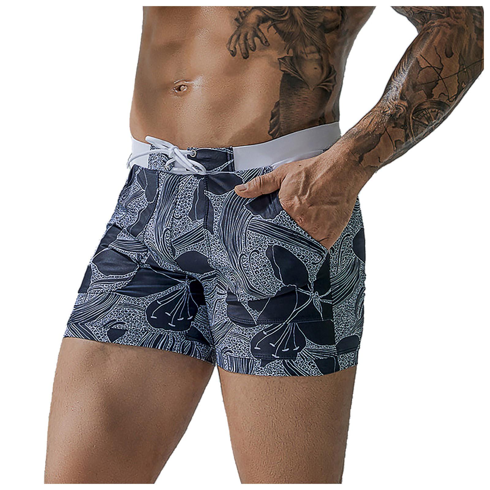

Mens Swim Trunk Swimwear Bathing Suit Swim Brief Square Leg Board Short XL тёмно-синий