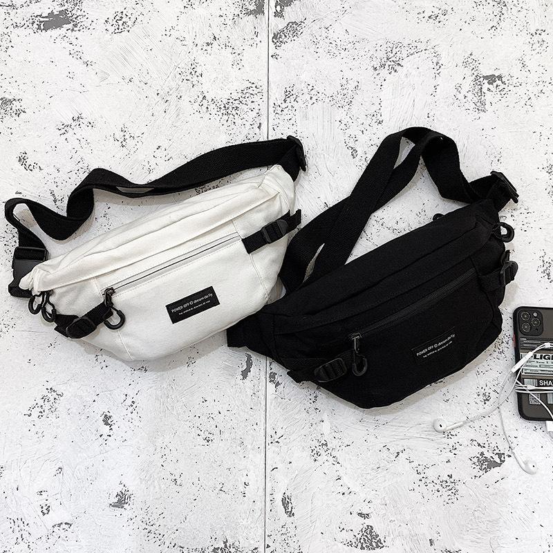 Waistpack Herren Große Kapazität Diagonale Umhängetasche Mode Lässig Leinwand Herren One Shoulder Diagonale Umhängetasche Outdoor-Sport Brusttasche Tide