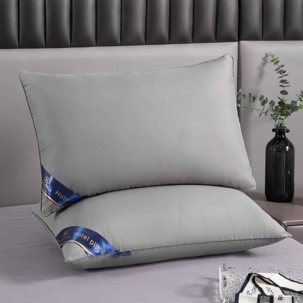 New Hotel-Style Feather Velvet Side Sleeper Pillow - Custom Solid Color for Guesthouses