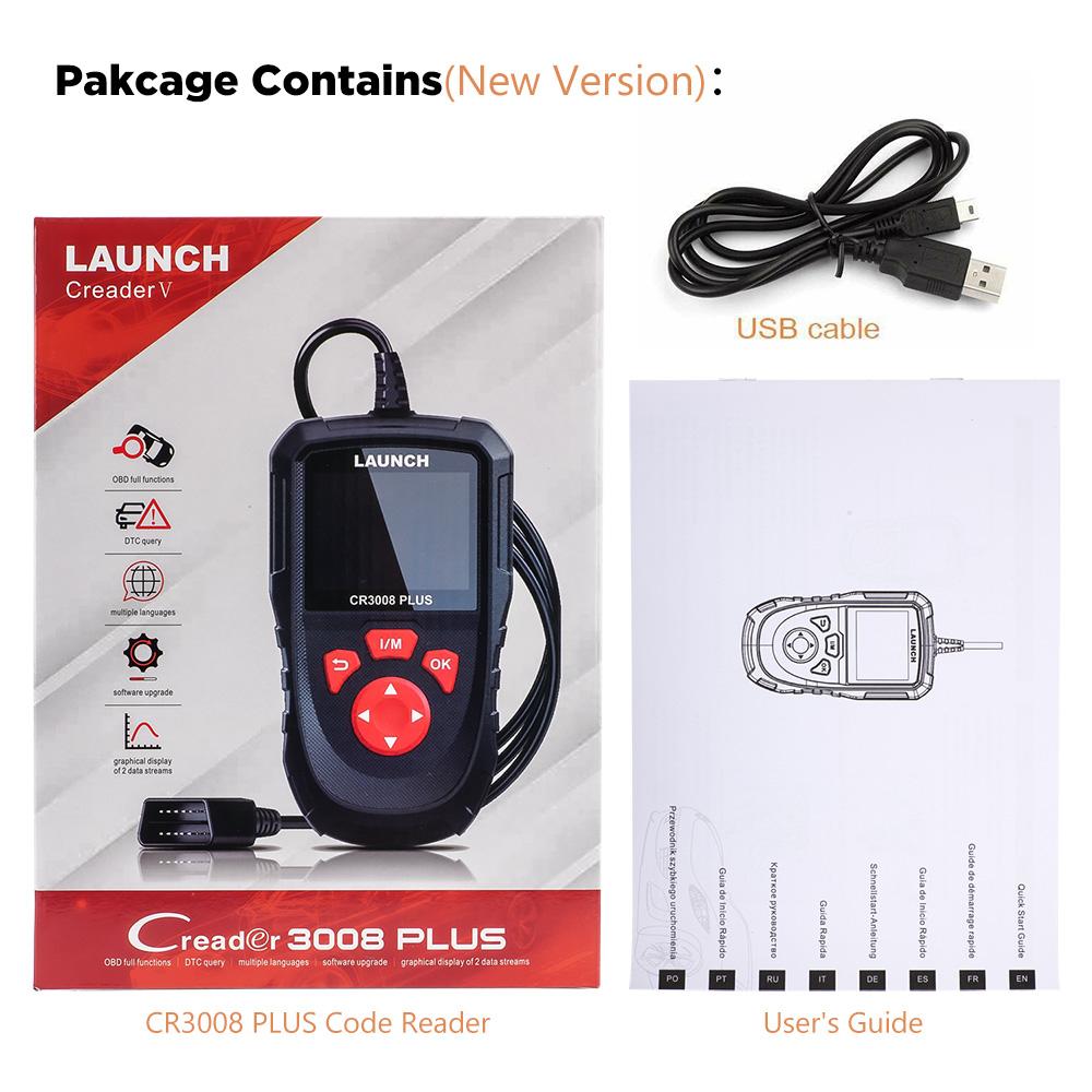 

LAUNCH X431 CR3008 PLUS Car Auto OBD2 Diagnostic Tool ARM Scanner DTC Lookup Check Engine Battery Test Lifetime Free Update CR3008 PLUS