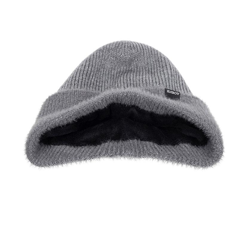 Knitted Wool Hat Winter Thick Pullover Sleeve Cap Men's Outdoor Hat Ski Cap Skullies Beanies