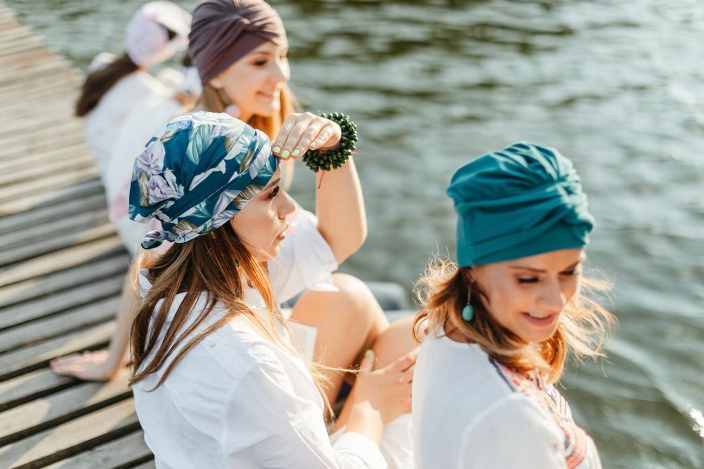 Turban Iryda Orange, Podwójna Czapka Na Jesień Także Po Chemioterapii