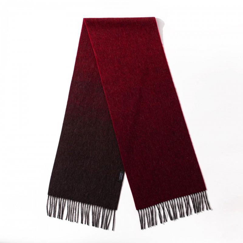 100% Wool Gradient Scarf Women Winter Thick Warm Shawl Double-Sided Two-Tone Elegant Lightweight Luxury