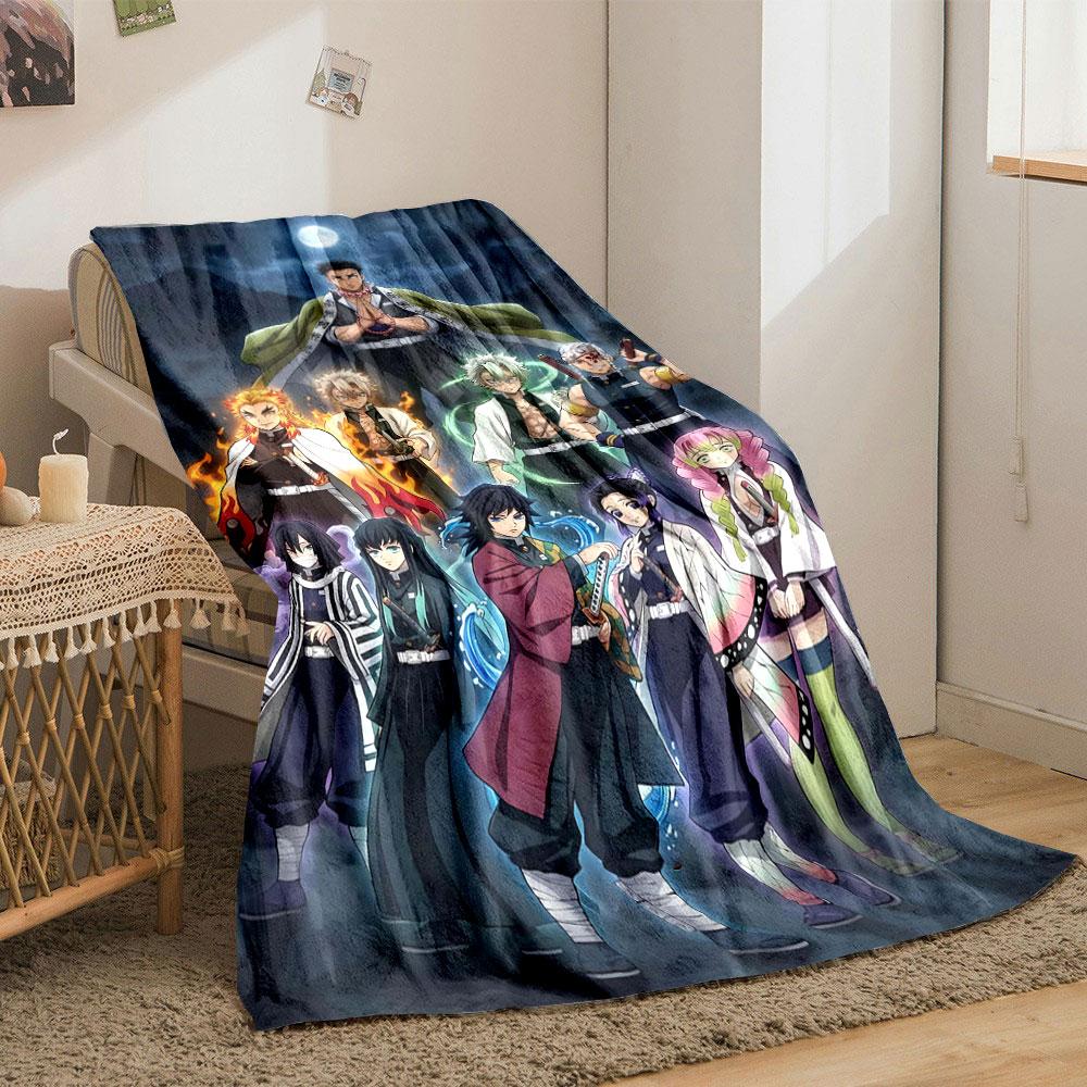 A Group of Characters with Diverse Outfits and Elemental-themed Effects. for All Seasons Blanket Lunch Break Throw Gift