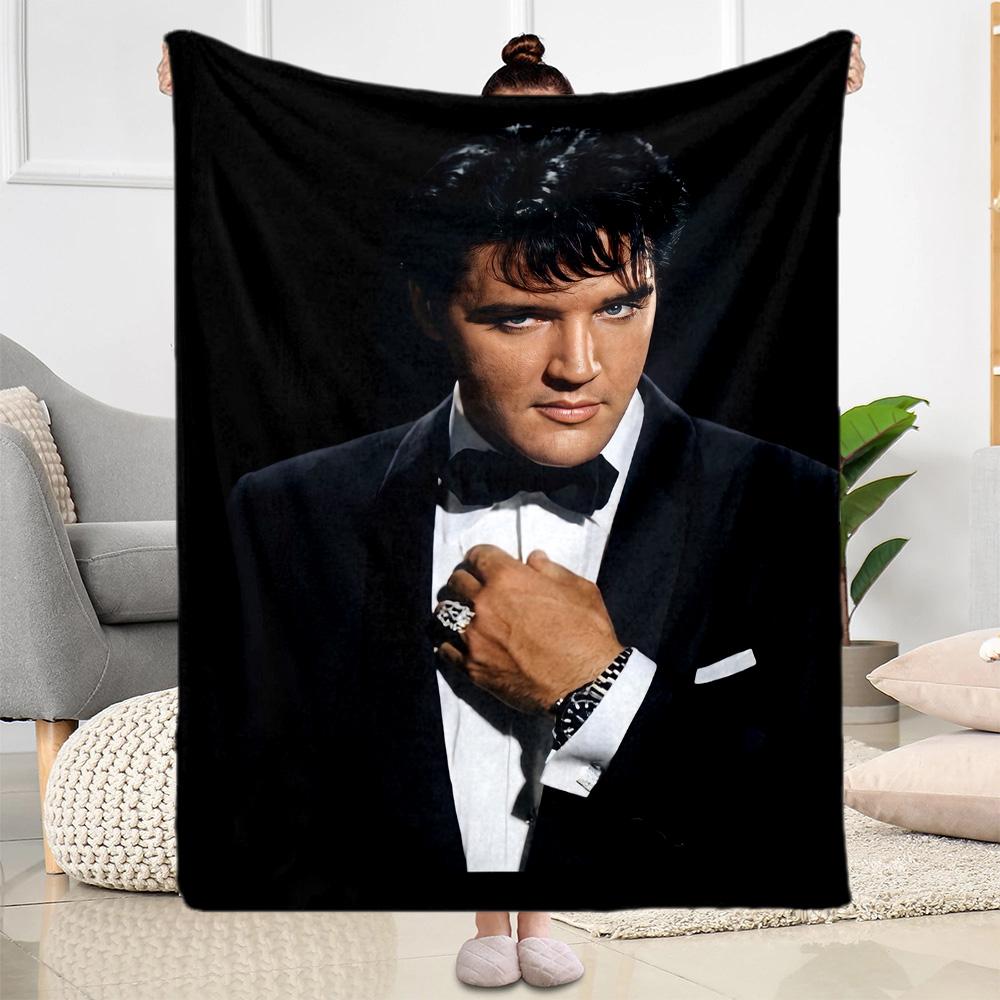 Elvis: Iconic Legend Blanket Warmthful Decor Suitable for Picnics Livingroom Bed Four Seasons Universal Digital Print