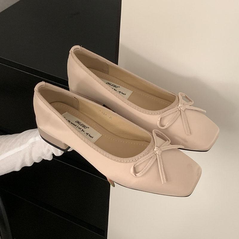 Fashion Female Shallow Ladies Flats Slip On Shoes Slides Silk Fashion Butterfly-Knot Footwear Flats With Shoes For Women Summer Spring