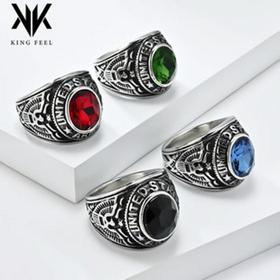 European & American Style Titanium Steel Men's Star Ring: Mystical Seven-Pointed Star Trend