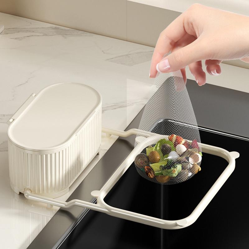 Kitchen Sink Filter Rack Foldable Sink Strainer Mesh Bag Stand Shelf Anti-Clogging Disposable Garbage Mesh Net Sink Storage Box
