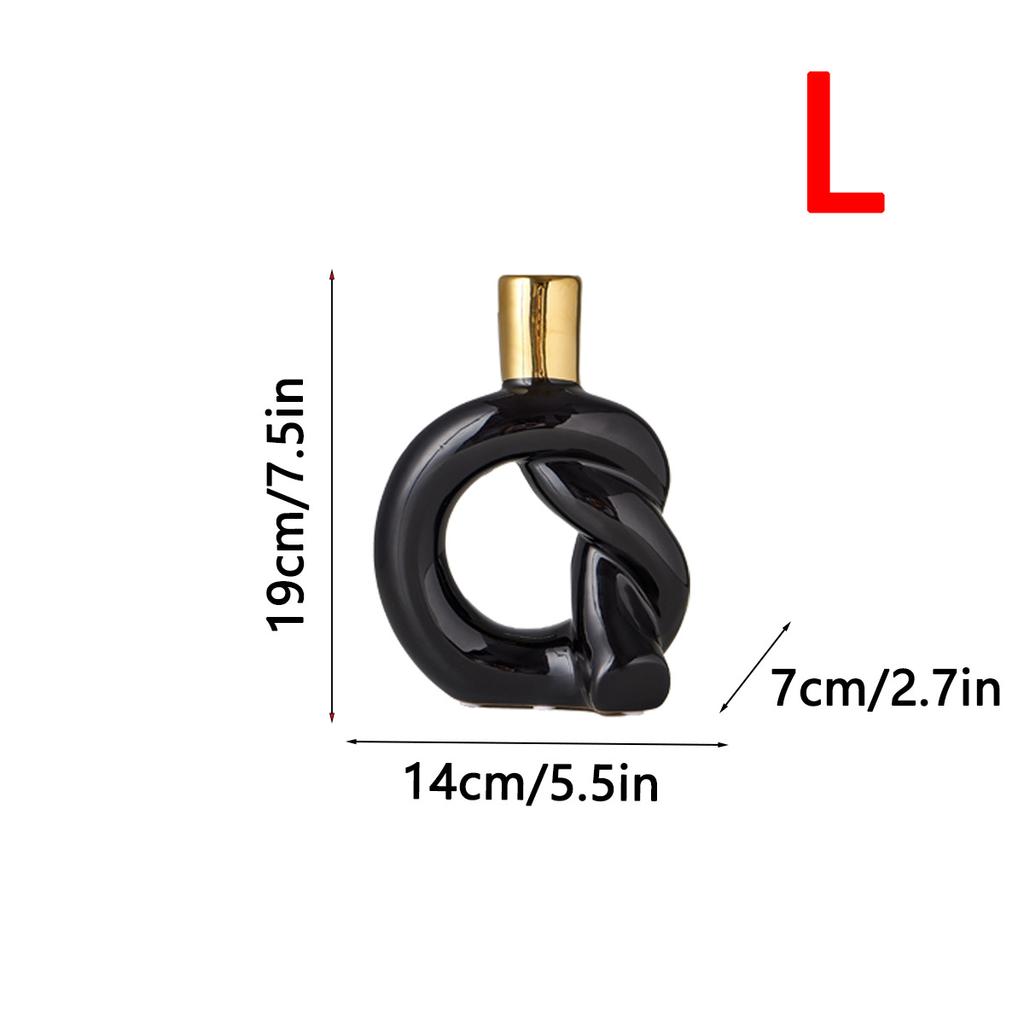 Creative Twisted Rope Knot Ceramic Vase Living Room Countertop Decoration Abstract Irregular Flower Vase Indoor Aesthetics Decor