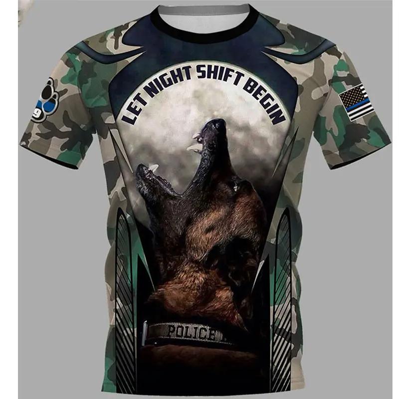 Fashion Men's Sports T-shirt Dutch Belgian Shepherd 3d Print Outdoor Casual Clothing Pet Dog Work Uniform Short Sleeve Tops