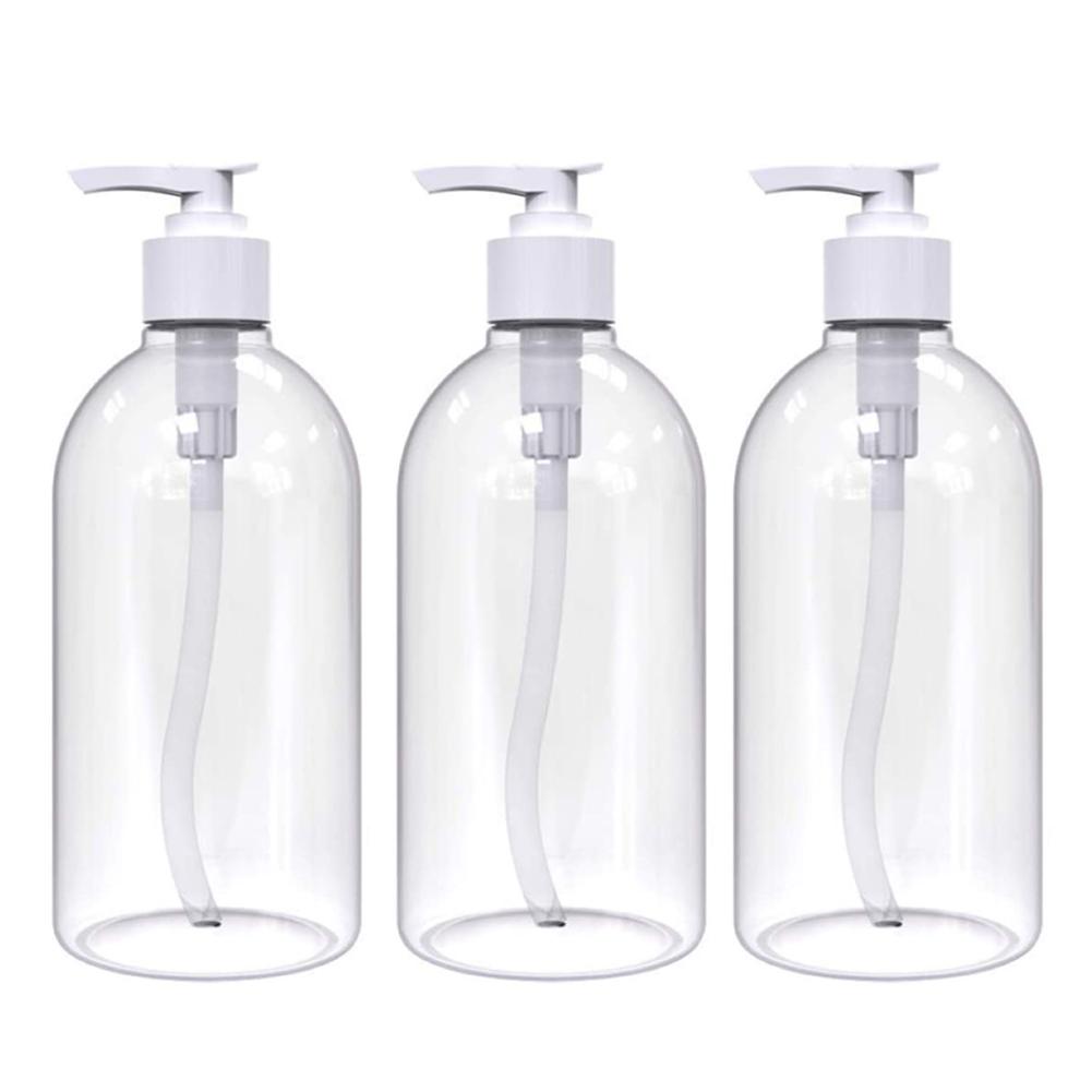 1/3 Pcs 500ml Bottles Dispenser Refillable Shampoo Conditioner Lotion Bottles Pump Bottles Easy To Carry For Home Bathroom Trave