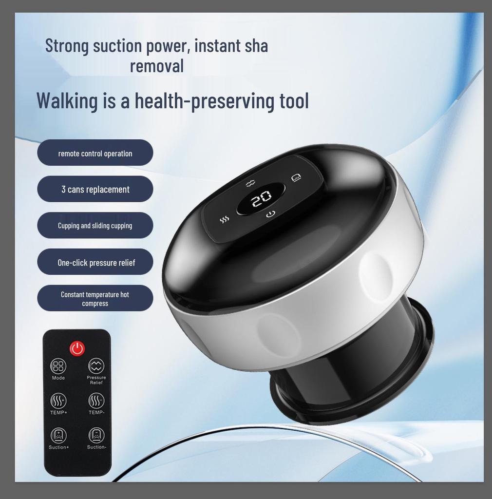 Smart Electric Cupping & Gua Sha Massager with Heating and Meridian Brush