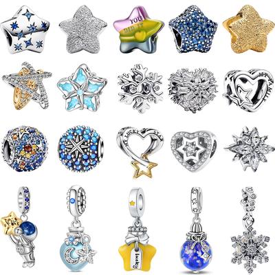 Shining Copper Star Charms Space Astronaut Starfish Beads Pendant Fit Original Bracelets Necklaces Diy Jewelry Gift