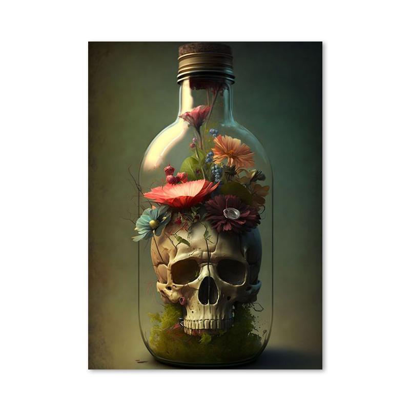 In Bottle Castle Forest Beach Hot Air Balloon Canvas Printings Posters and Prints Wall Art Pictures for Living Room Home Decor