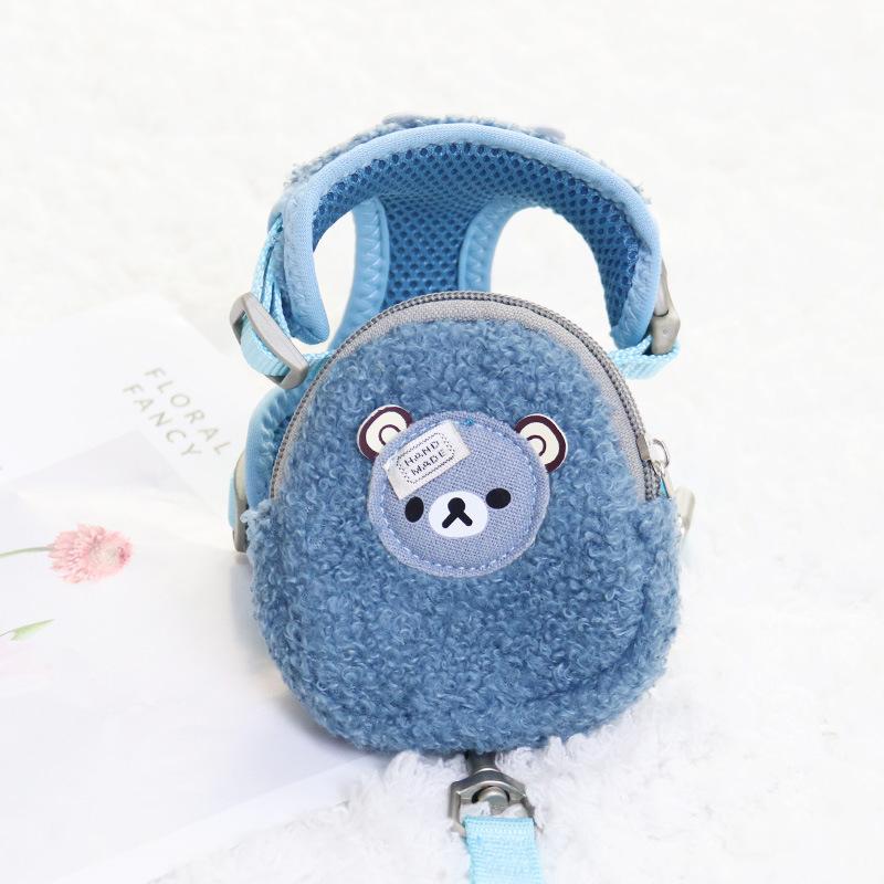 High-Quality Cartoon Bear Comfortable Cotton Velvet Undershirt Dog Leash Cat Anti-Breakaway Leash Cover Cat Leash