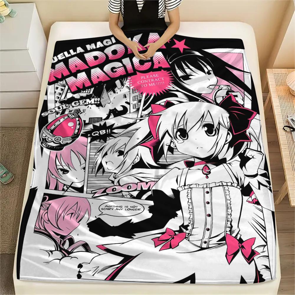 

1PC Puella Magi Madoka Magica Print Flannel Blanket, High quality All Seasons, Home Decor, Warmth and Comfort, Perfect for Christmas Gifts 80cm x 120cm