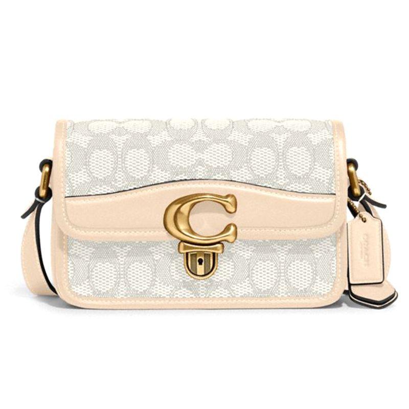 

Coach Studio 19 Classic Logo Leather Crossbody Bag Small Women Bags Off-White C7937-B4UDK Basic Set (Bag+Dust Bag)