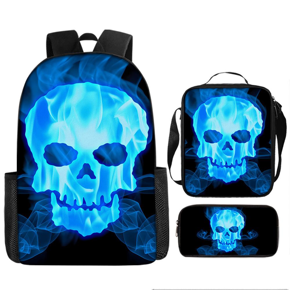 Skull Schoolbag for Primary School Students, Kindergarten New Schoolbag for Boys and Girls, Grades 2345 and 6