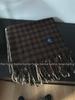 2024 Women's Korean-Style Blue & Brown Plaid Double-Sided Winter Scarf