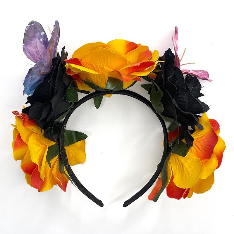 

Хэллоуин/Мексиканская корона Карнавальный праздничный головной убор Косплей Цветочные формы Мексиканская роза Корона Головной убор Вечеринка Многоцветный