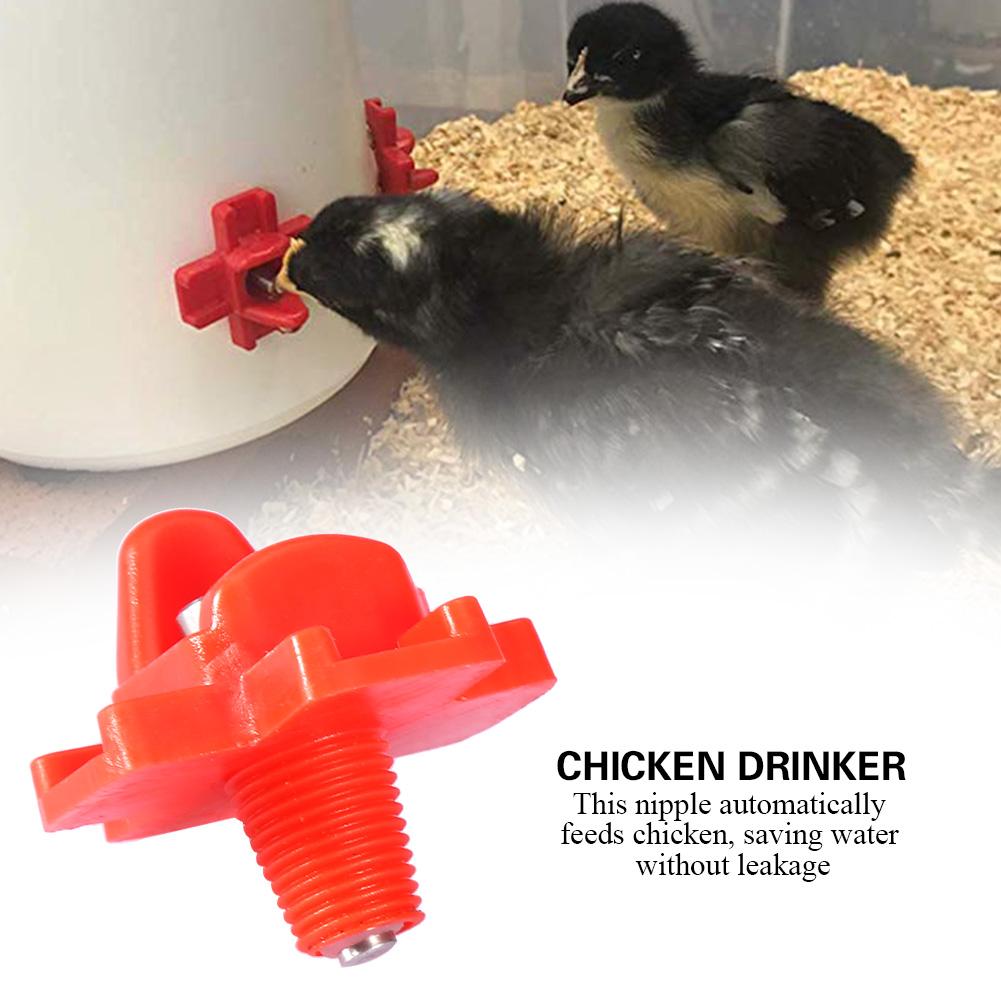 10pcs pack Automatic Chicken Feeder Nipples Water Drinking Dispenser for Poultry Farming
