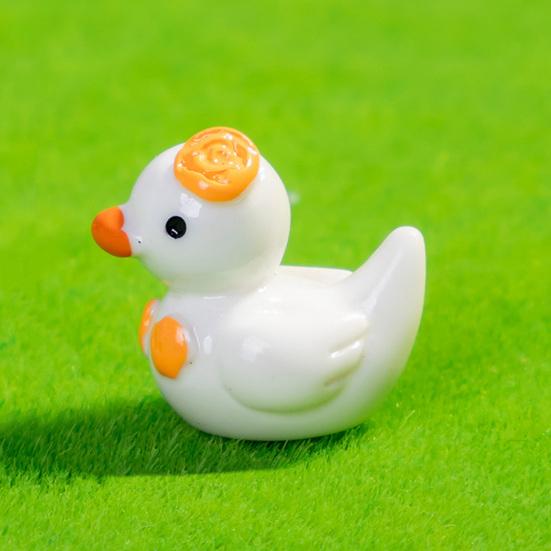 12Pcs Mini Resin Floral Ducks Colorful Miniature Duck Figurines Cute Mini Animal Collectibles for Fairy Garden Decor DIY Crafts Fish Tank Decoration