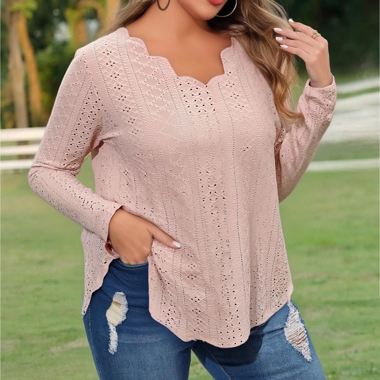 

Long Sleeve Shirts For Women Cute Shints Graphic Tees Blouses Casual Plus Size Basic Shints Pullover XXXXL розовый