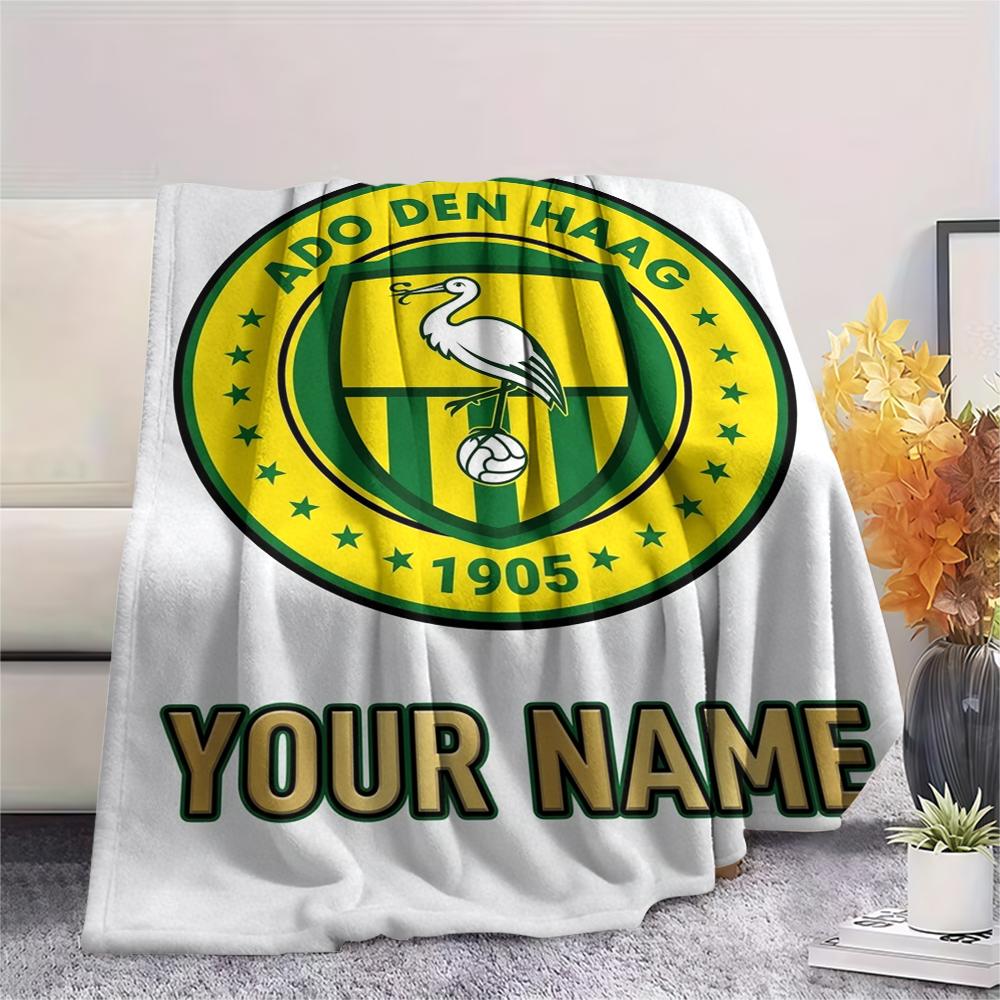 1PC Custom Name Ado Den Haag Patterned Flannel Blanket Suitable For All Seasons for Home Decor Warmth and Comfort Gifts Holiday Present