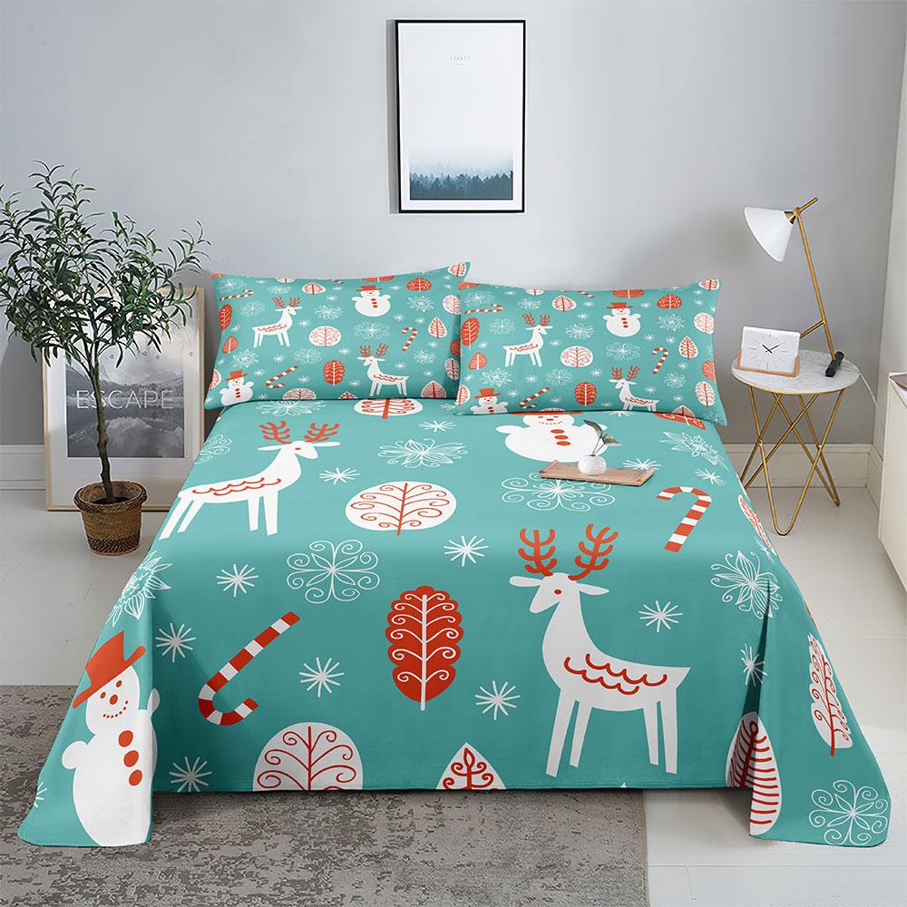 Julesengesett og putevar Sengetøy Laken Dynetrekk King Queen Size for enkeltdobbeltsenger 220x240 Twin Full Tynt Mykt