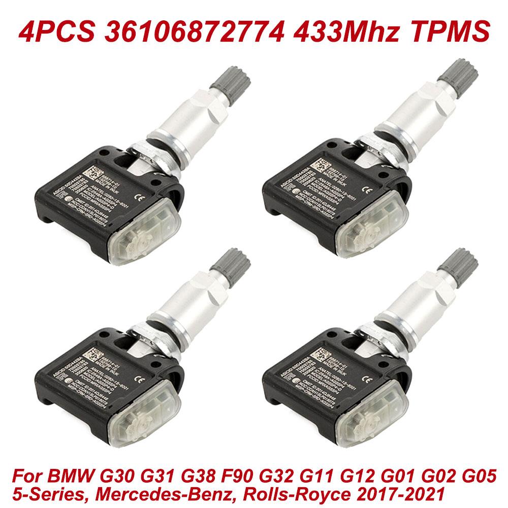 

4Pcs Tire Pressure Sensor TPMS 433Mhz OEM 36106872774 36106887147 6887140-01 For BMW G30 G31 G38 F90 G32 G11 G12 G01 G02 G05 4PCS High Quality