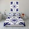 Symmetrical Blue and White Floral Pattern Print Bedding Set 1 Duvet Cover 2 Pillowcases for Adult and Children Luxury Gift